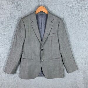 Indochino Blazer Jacket Mens Custom 36R Gray Made 2 Button Wool Sport Coat